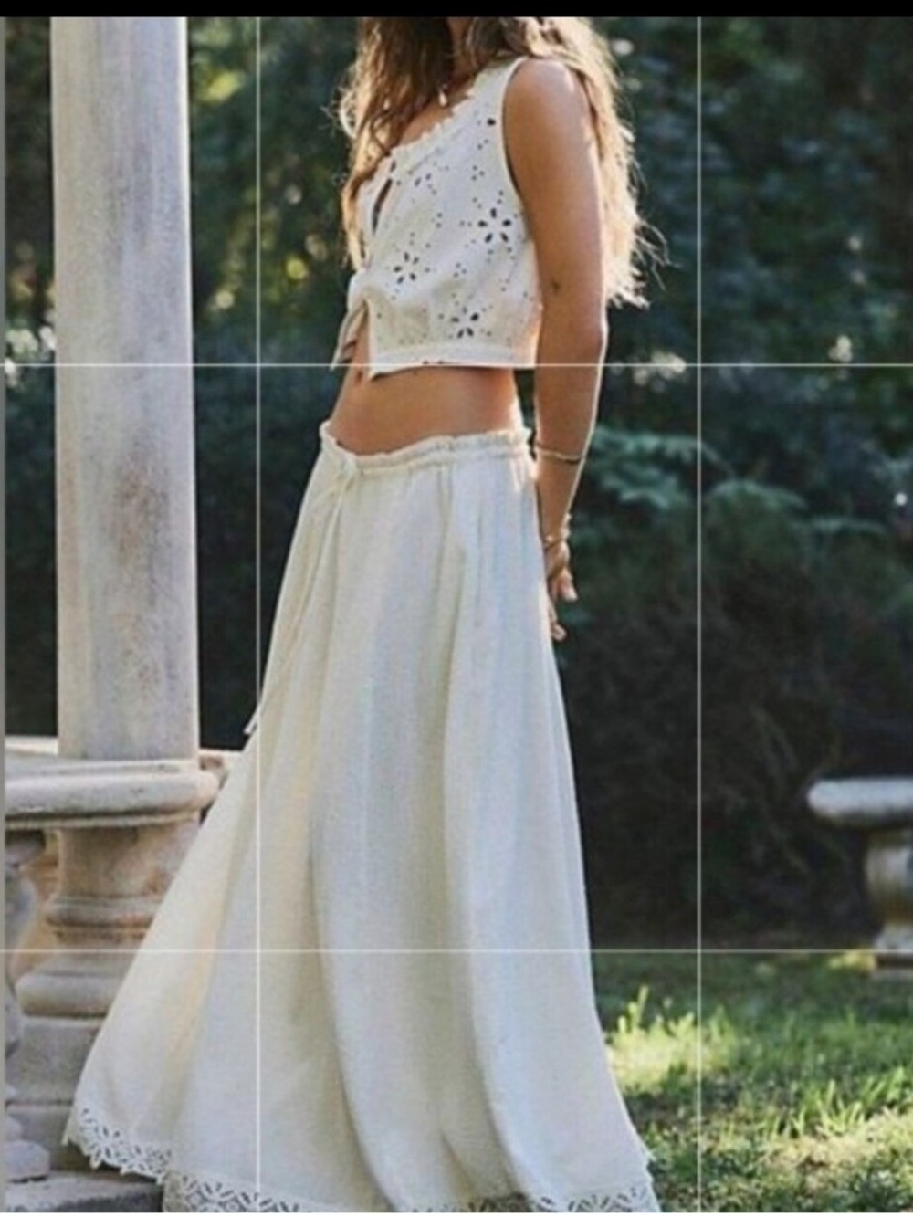 Free People Maxi Fully Lined Skirt and TOP COTTON SET.